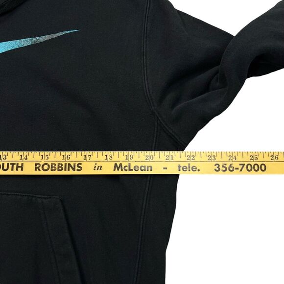 Nike Hoodie Mens Size Small Black Center Swoosh Performance Athleisure - Picture 4 of 9